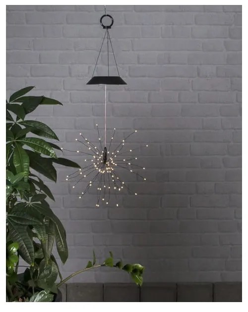 Vonkajšie solárne závesné LED svietidlo s bielymi diódami Star Trading Firework, výška 50 cm
