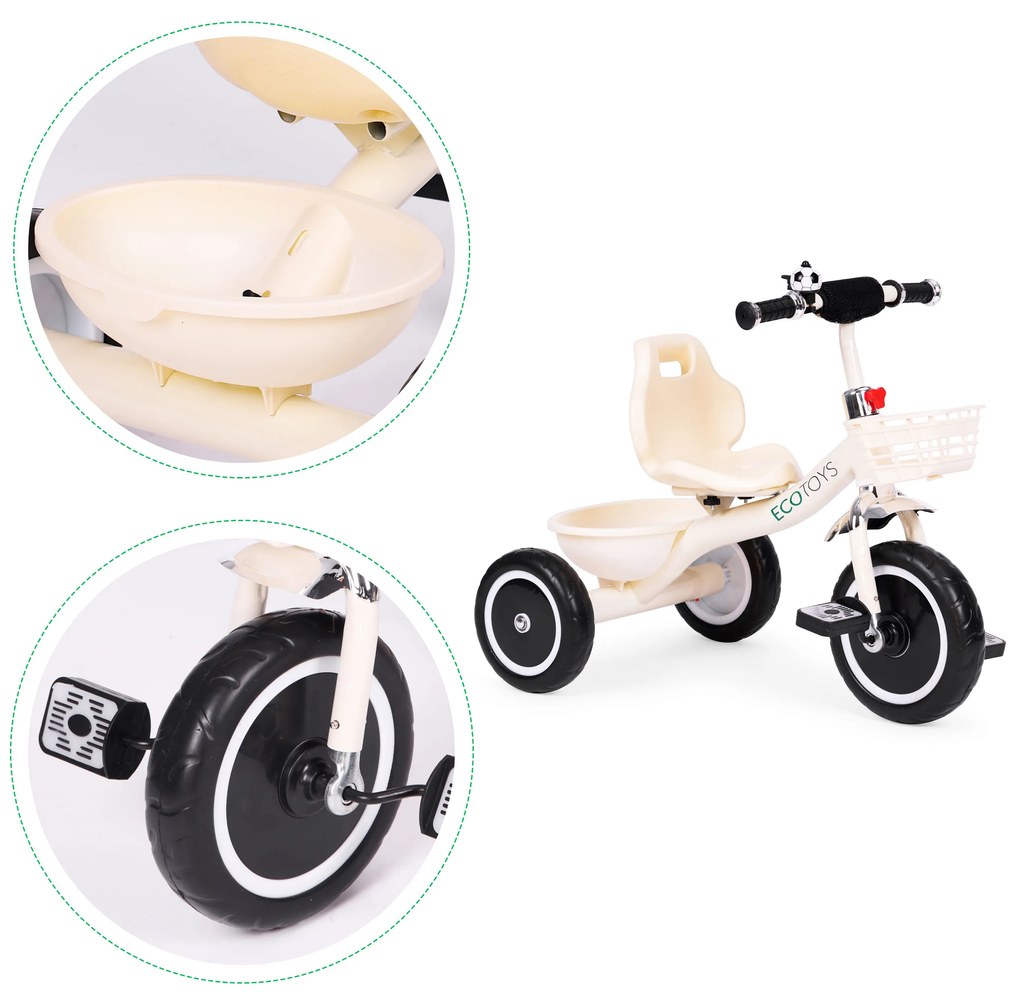 Trojkolka s košíkom a zvončekom ECOTOYS