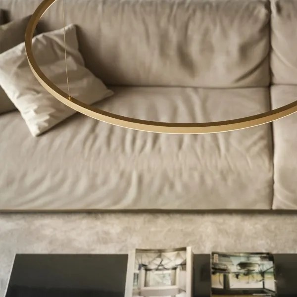 Ideal Lux - LED závesný luster na lanku ORACLE SLIM LED/37W/230V 4000K priemer 70 cm zlatá