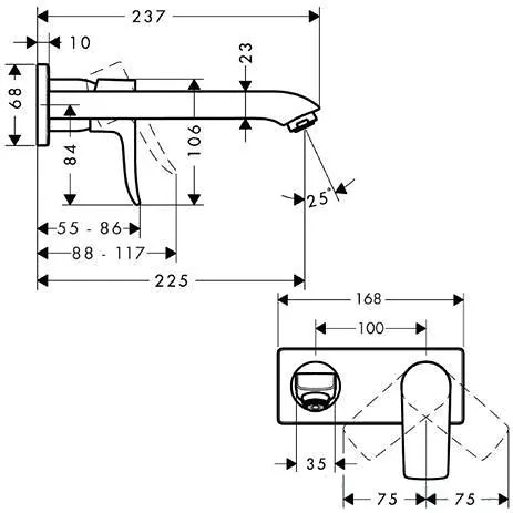 Hansgrohe Metris NEW Podomietková umývadlová batéria 225mm chróm 31086000