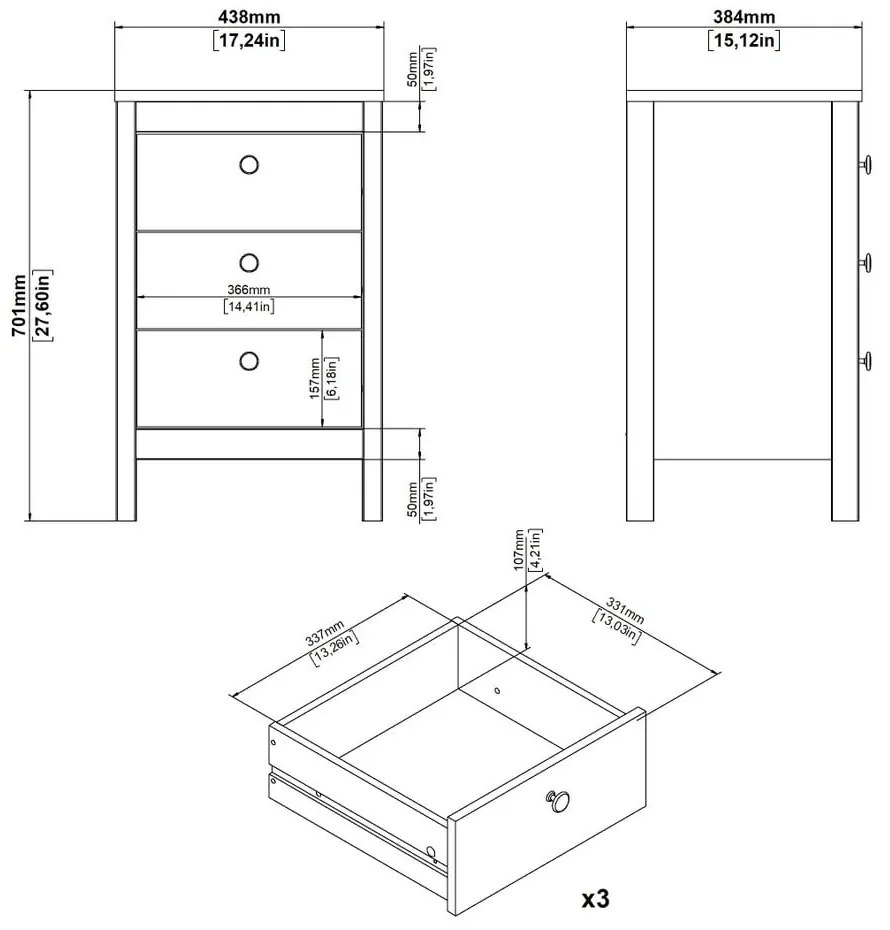 Sivobéžový nočný stolík Madrid – Tvilum