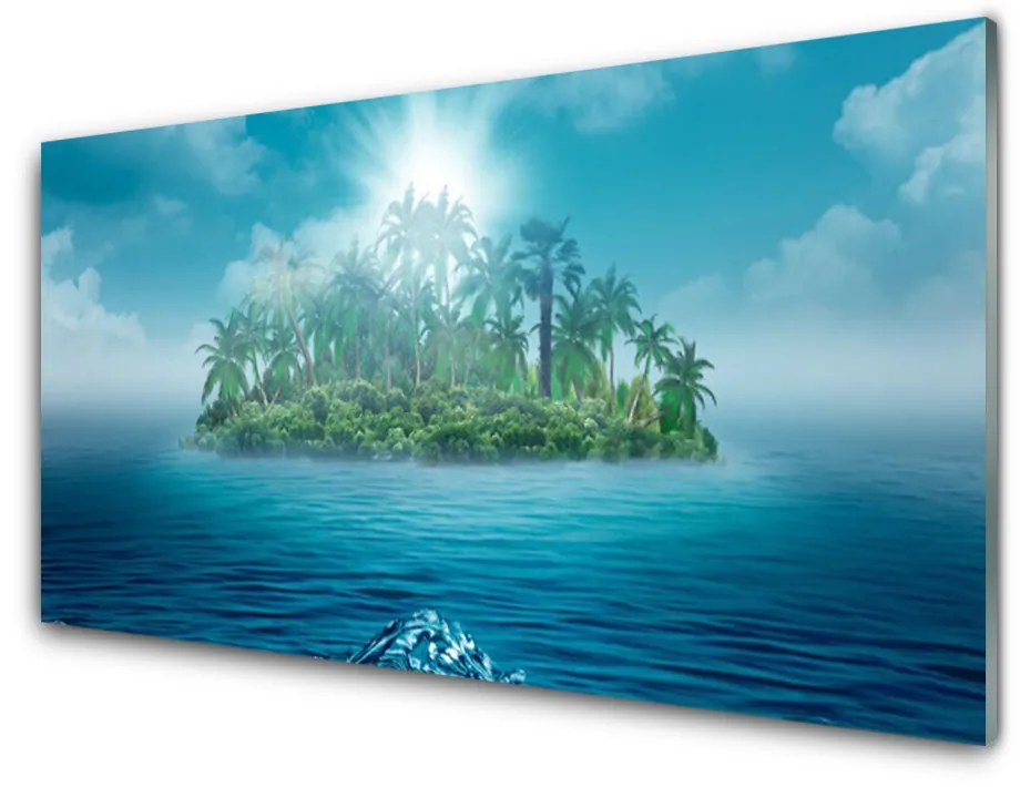 Skleneny obraz Ostrov more príroda 125x50 cm