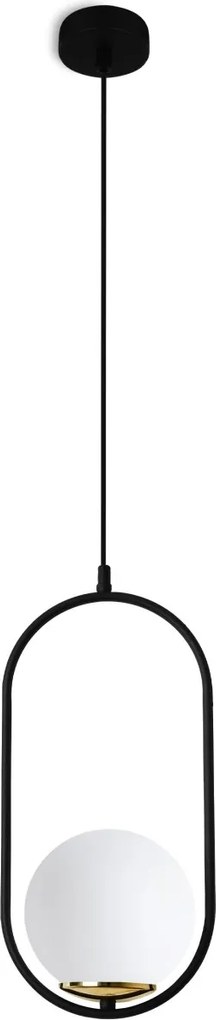 Závesné svietidlo Florence, 1x biele sklenené tienidlo, b/g, U