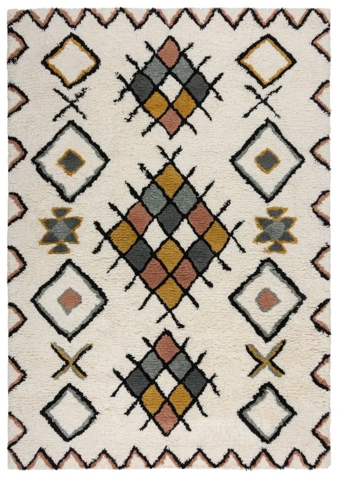 Krémový ručne tkaný vlnený koberec 120x170 cm Moroccan Midar – Flair Rugs