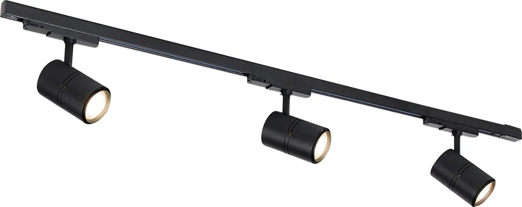Koľajnicový systém čierny vrátane LED stmievateľný 3-svetlo 3-fázový ľavý - Ruler 38