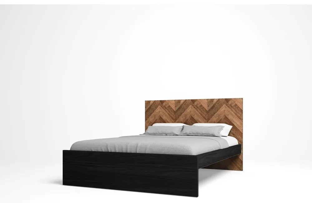 Čierna/v prírodnej farbe dvojlôžková posteľ 160x200 cm Gio – Marckeric