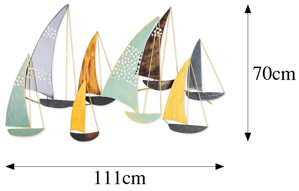 Nástěnná kovová dekorace Yavuz vícebarevná