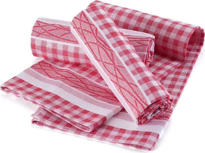 Bavlnené žakárové utierky červené 50 x 70 cm 3 ks