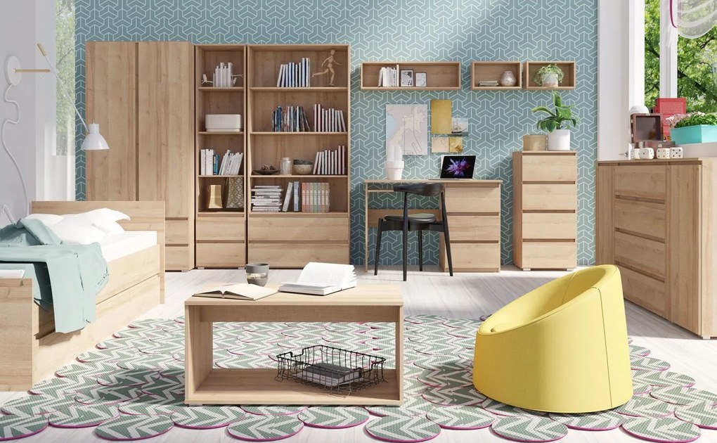 Moderná jednolôžková posteľ Cosmo C08 80 cm - dub sonoma