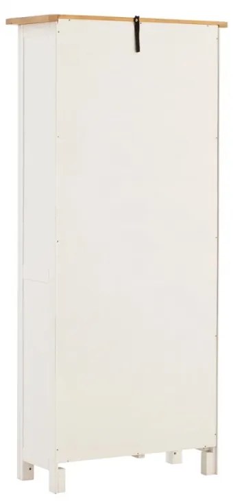 furniture-nabytek.cz - Masívna vysoká skrinka do kúpeľne Capera z borovice a MDF, lakovaná, biela a hnedá – 80×35×180 cm