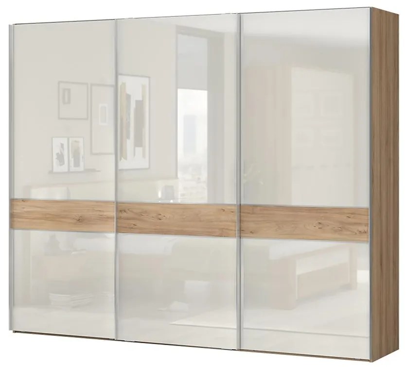 Skriňa 3d Gala pk281/gl lakované pacific walnut/beige