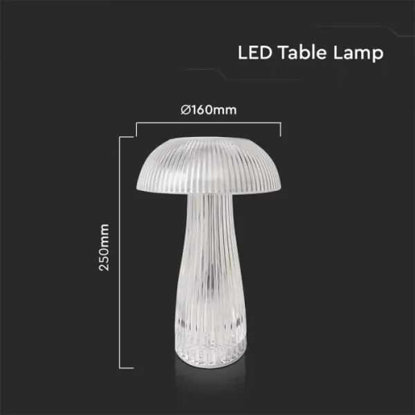 LED Stmievateľná dobíjacia stolná lampa LED/1W/5V 3000-6000K 1800 mAh číra