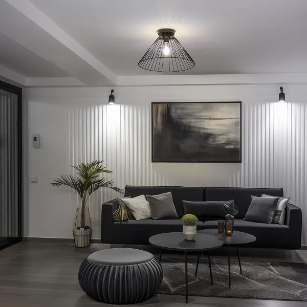 Brilagi - LED prisadený luster CERIA WIRE 1xE27/40W/230V priemer 45 cm čierny