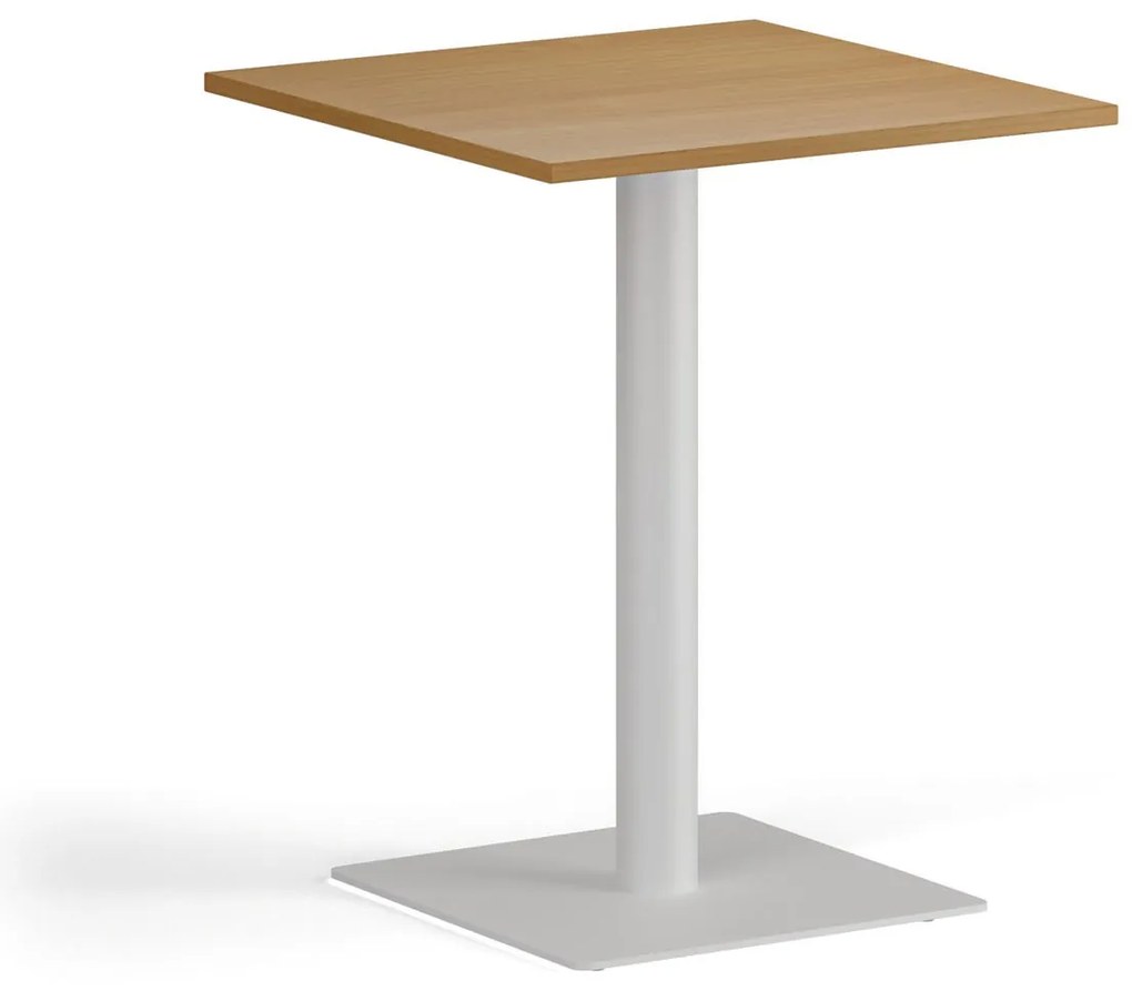 Konferenčný stolík ENZO, 60x60 cm, biela podnož, buk
