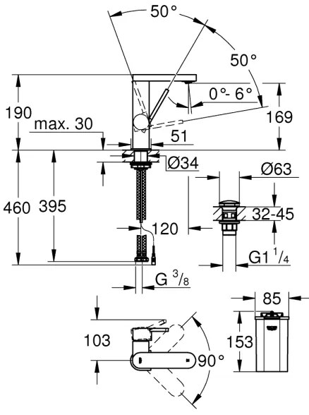 GROHE 23958003 - Batéria PLUS, veľkosť M, lesklý chróm