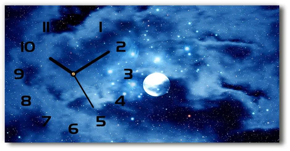 Vodorovné Sklenené hodiny na stenu Mesiac v splne pl_zsp_60x30_f_64099626