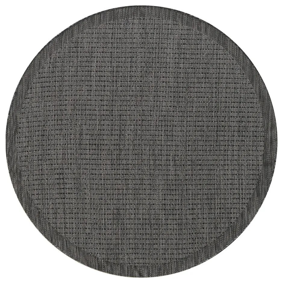 Tmavosivý okrúhly vonkajší koberec ø 120 cm Giza – Ayyildiz Carpets
