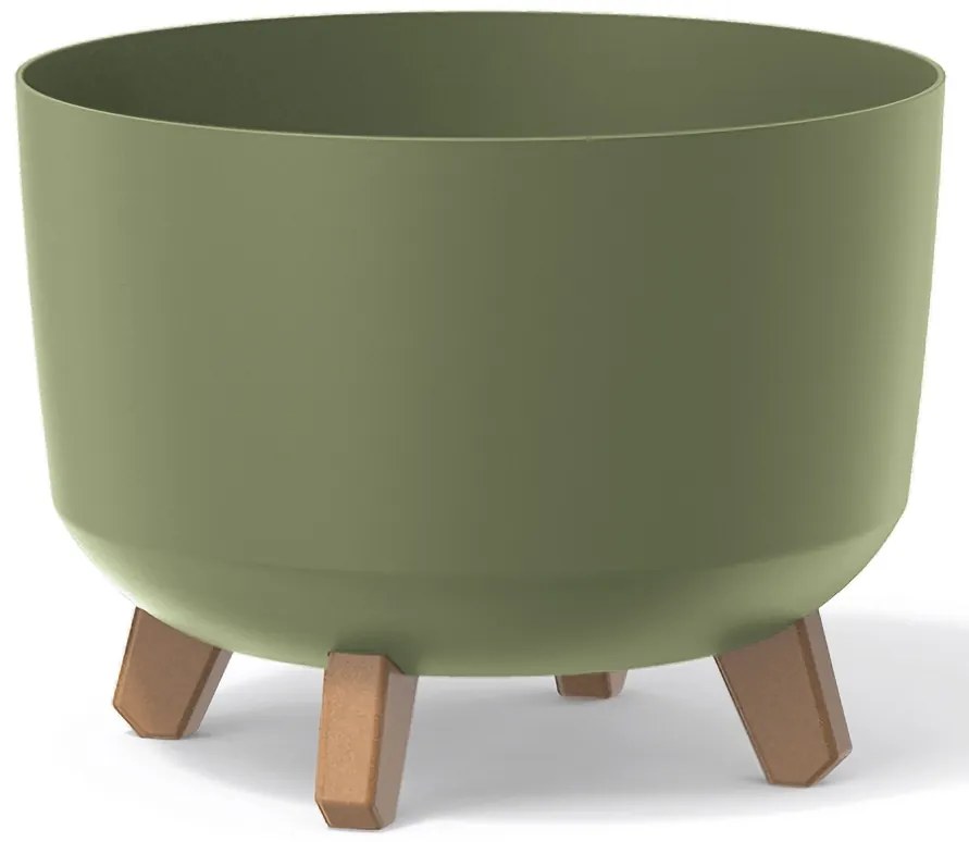 Plastový kvetináč na nožičkách DGRL350 33,9 cm - zelená
