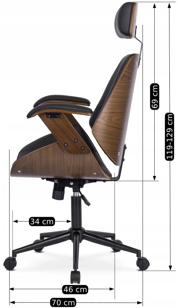 Kancelářská židle Fabian ořech/černá