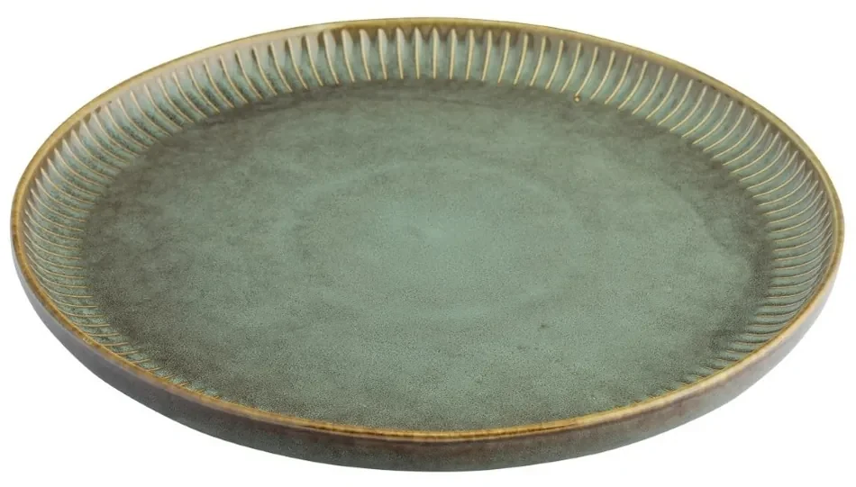 Altom Porcelánový plytký tanier Reactive Sage, 26 cm