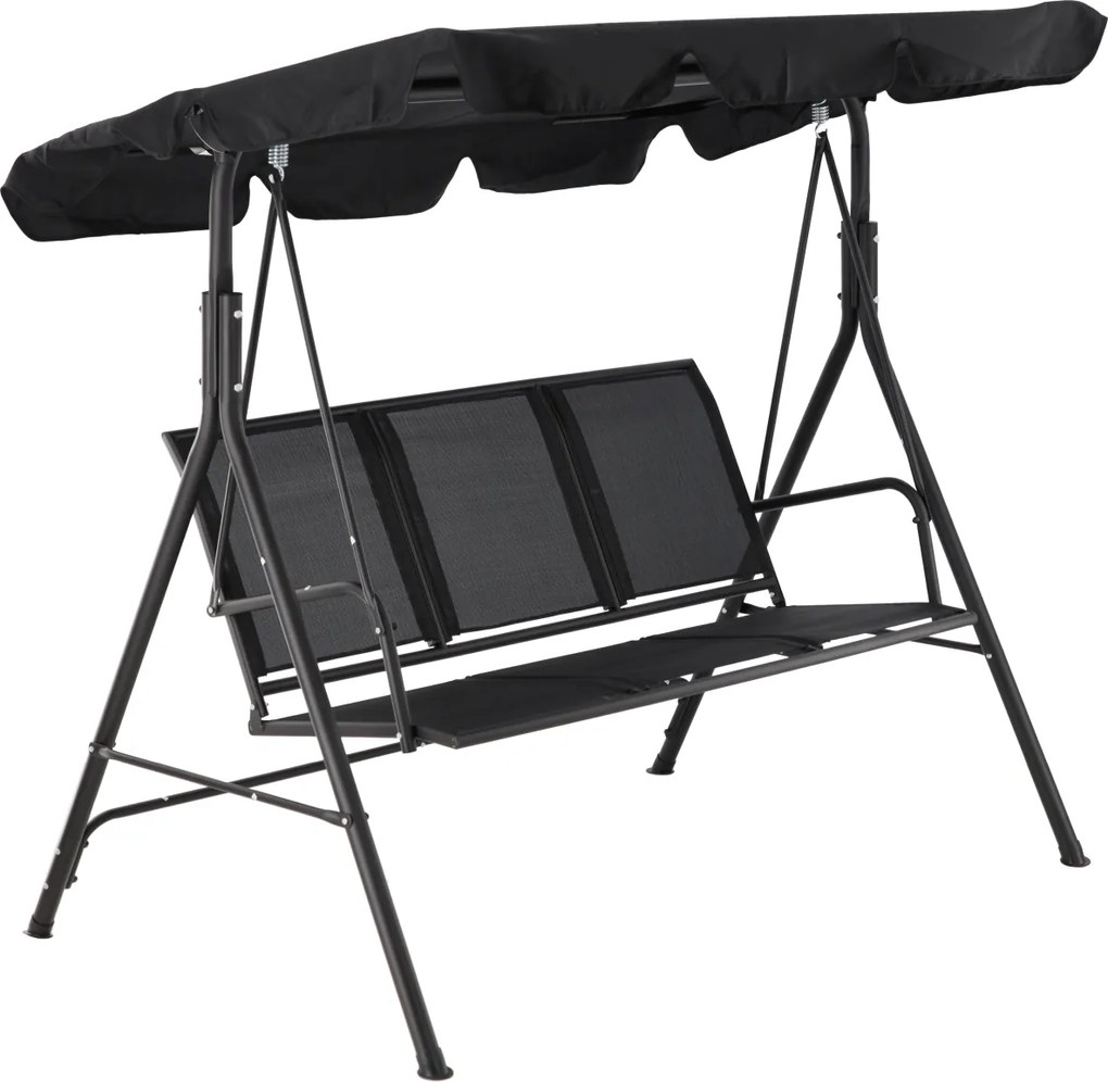 Garden Line ZÁHRADNÁ HOJDAČKA S TEXTILENE 170 x 110 x 153 cm ČIERNA