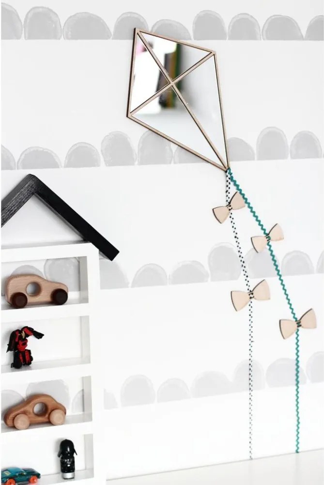 Zrkadlo Šarkan do detskej izby – akrylové zrkadlo z dreva 32x21 cm