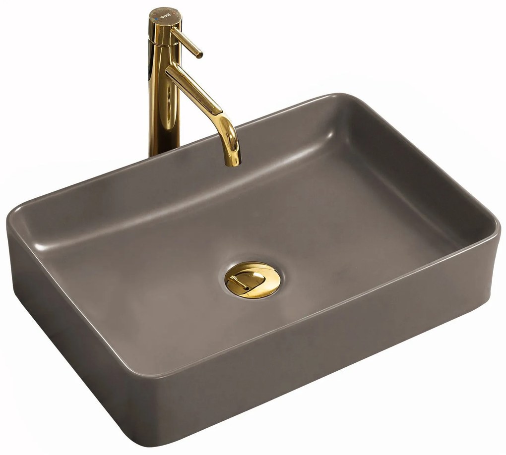 Rea Avia, umývadlo na dosku 51 x 35 cm, šedá matná, REA-U0841