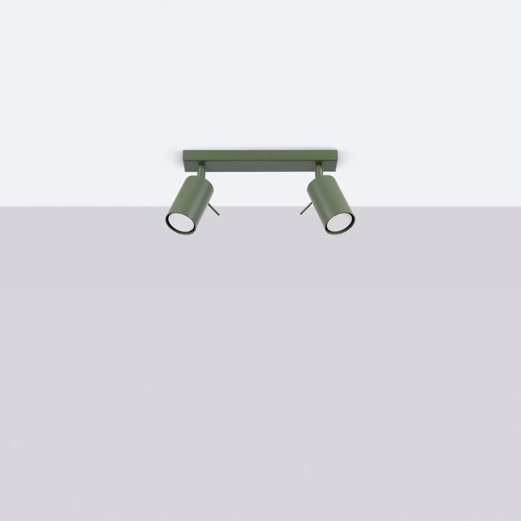 Bodové svietidlo Ring, 2x olivové kovové tienidlo, (možnosť polohovania)