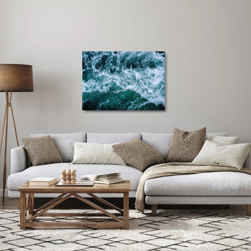 Sklenený obraz - Vlny oceánu (70x50 cm)
