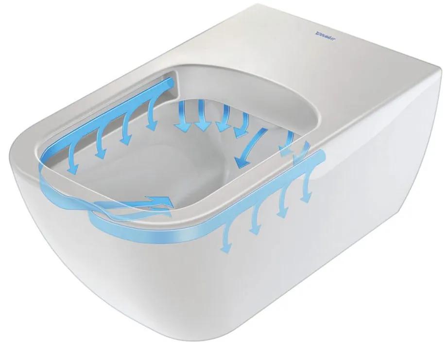 DURAVIT Viu závesné WC Rimless s hlbokým splachovaním, 370 x 570 mm, biela, s povrchom WonderGliss, 25110900001