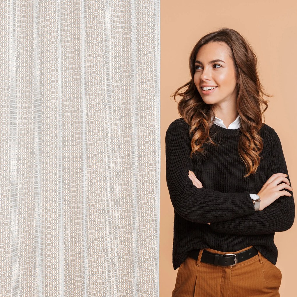 ZÁVES NA KRÚŽKOCH LARA 140X250 CM BIELA