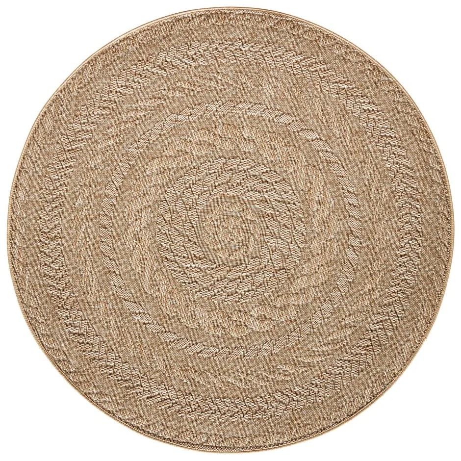 Béžový vonkajší koberec NORTHRUGS Almendro, Ø 160 cm