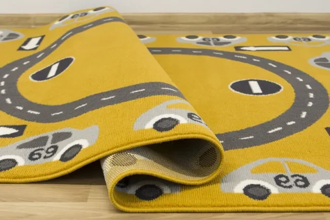 Detský koberec LUNA KIDS 531825/89955 - Autá, horčicový