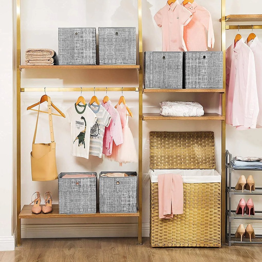 Úložný box Grey, sada 6ks, 30x30x30 cm, sivá