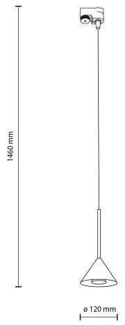 Luster na lanku do lištového systému CONO MINI 1xGU10/10W/230V čierna