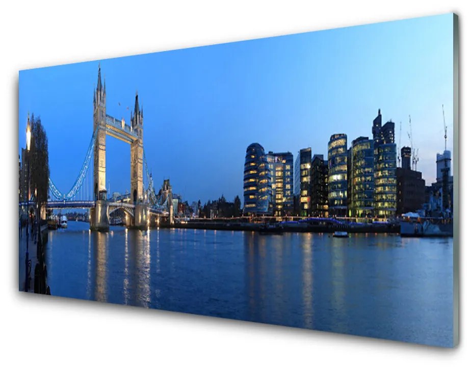 Obraz na akrylátovom skle Most mesto architektúra 120x60 cm