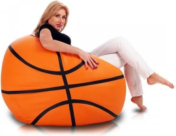 Sedací vak Basketbalová lopta ekokoža - Modrá