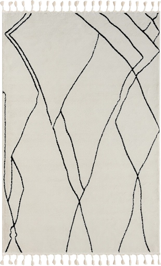 My Flair, Kusový koberec Moroccan Magic weiß, 200x290, čiernobiela, obývacia izba