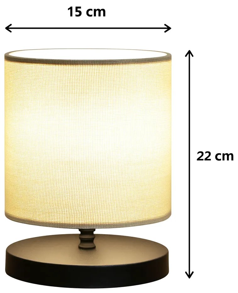 Stolná lampa Elena čierna/béžová