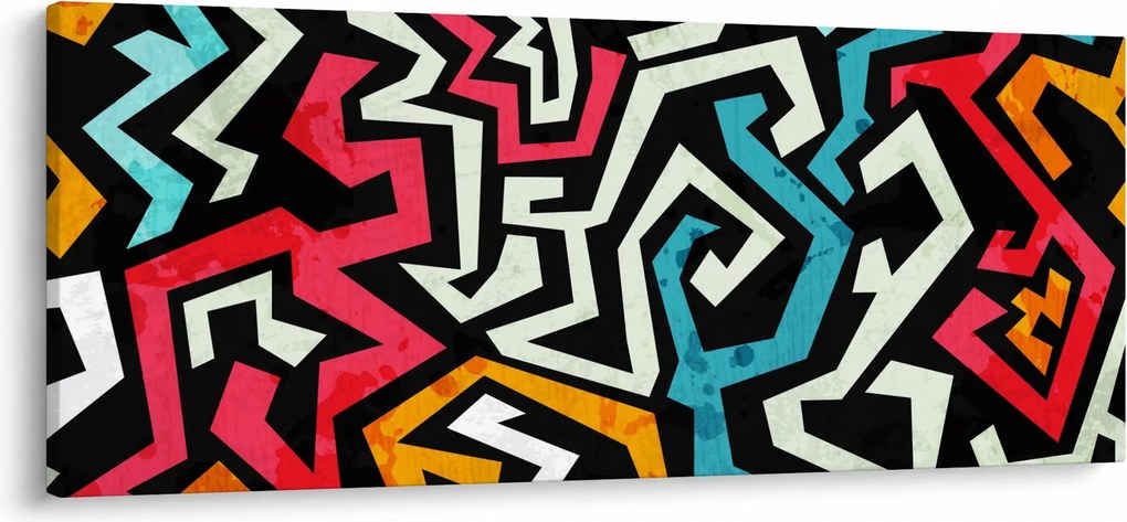 Obraz grafické abstrakcie (120x50 cm)