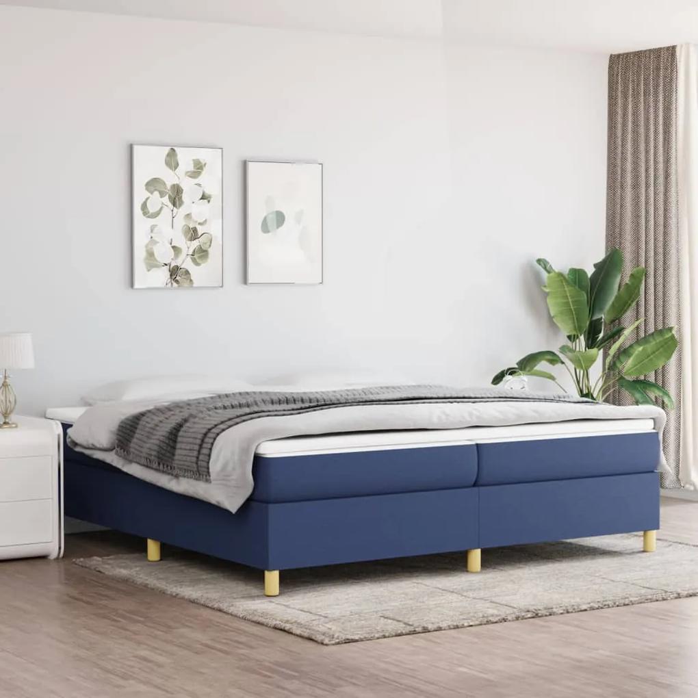 Boxspring posteľ s matracom modrá 200x200 cm látka 3144552