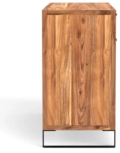 furniture-nabytek.cz - Masívna komoda Sydney z akácie, lakovaná, hnedá – 126×45×84 cm