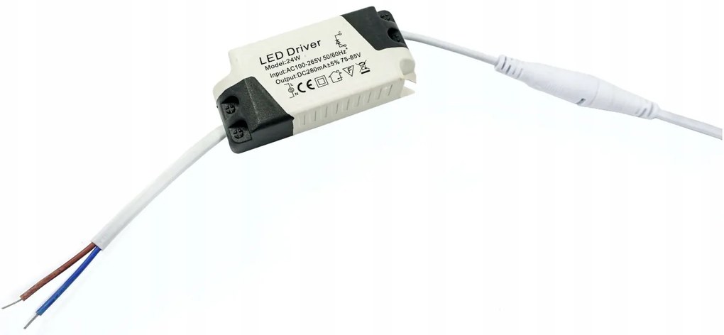 ecoPLANET Kruhový LED panel pre povrchovú montáž - čierny - 24W - studená biela