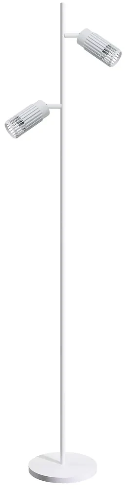 Stojacia lampa Vertical, 2x biele kovové tienidlo, w