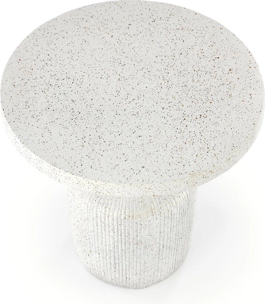 Okrúhly konferenčný stolík Sintro 54 cm - biele terrazzo