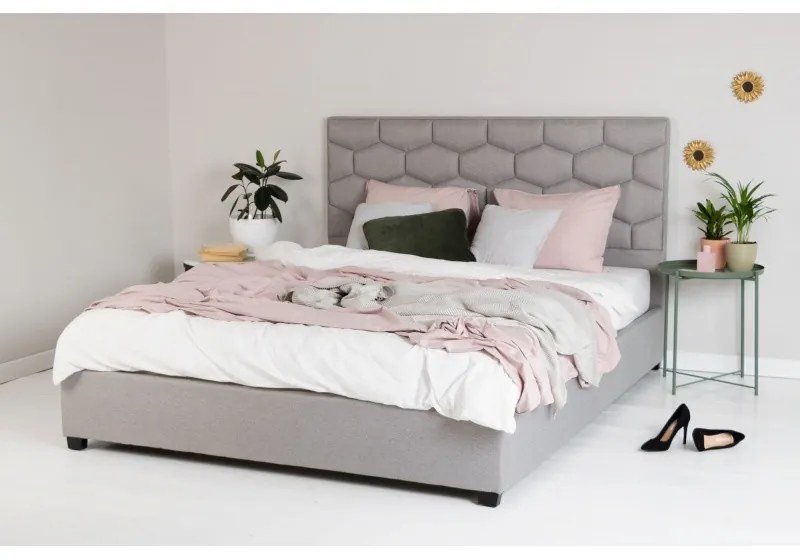 Hector Čalúnená posteľ Honey 160x200 dvojlôžko – sivé