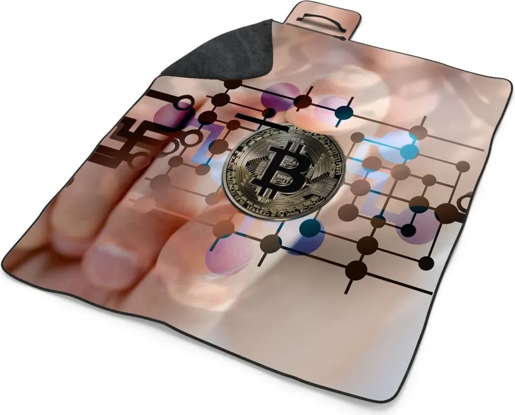 Sablio Plážová deka Bitcoin: 200x140 cm