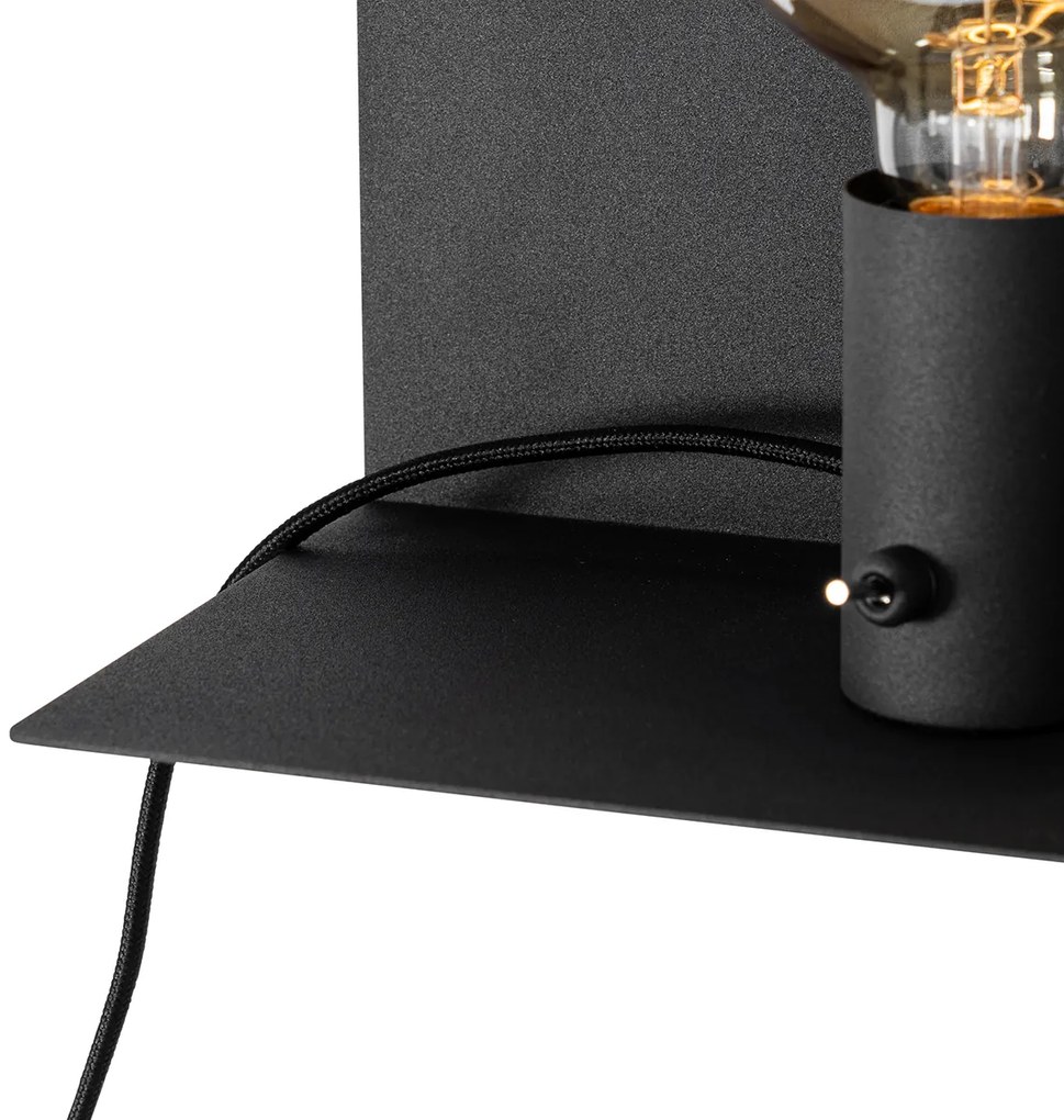 Moderná nástenná lampa čierna magnetická nastaviteľná - Muro