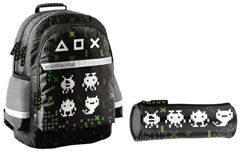 Školský set trojkomorový batoh + puzdro Game