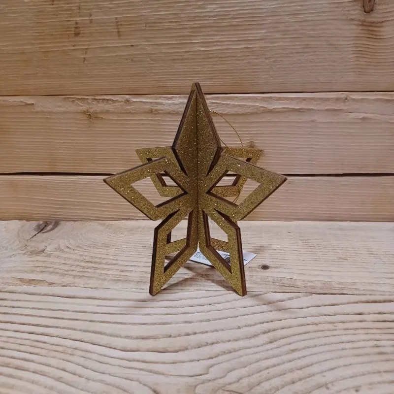 DECOLED Zlatá hviezda, 3D, 15 cm